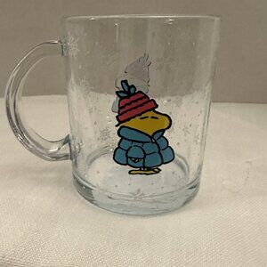 2025 Peanuts Puffer Jacket Woodstock Snowflakes GLASS 16 oz Mug NEW 2025